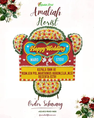 Karangan Papan Bunga Pernikahan di Mekarsakti